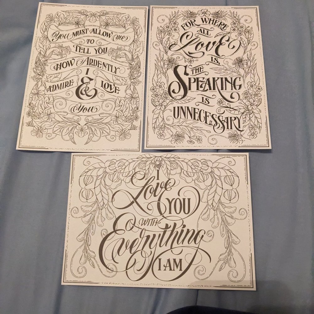 Regency inspired color pencils and postcards